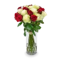 Boquet of white and red roses